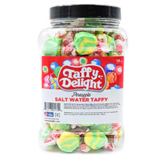 Taffy Delight Pineapple Salt Water Taffy 16oz Jar